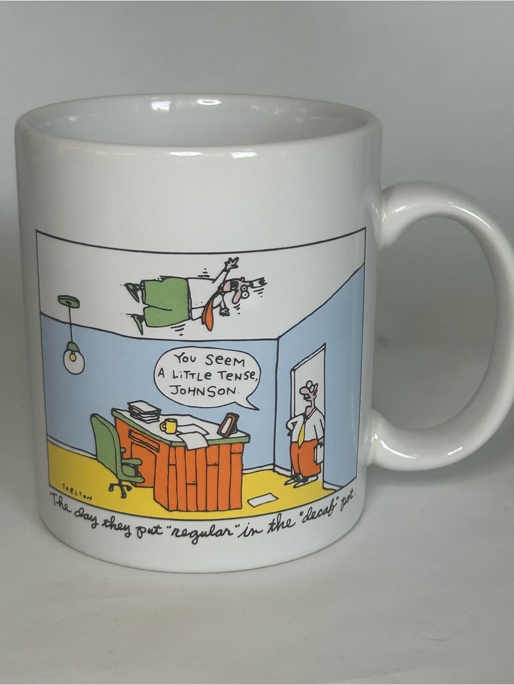 Shoebox Greetings Hallmark “You Seem Tense” Coffee Mug Tea Cup Humor Flawed Read